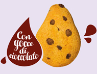 Produzione Italiana di frollini Fontana con gocce di cioccolato